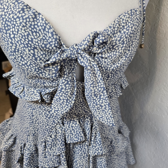 Mable Spaghetti Strap Polka Dot Mini Dress Open Front Size S - Picture 11 of 11